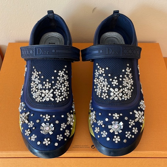Dior blue mesh and fabric fusion trainer sneakers - Picture 1 of 9